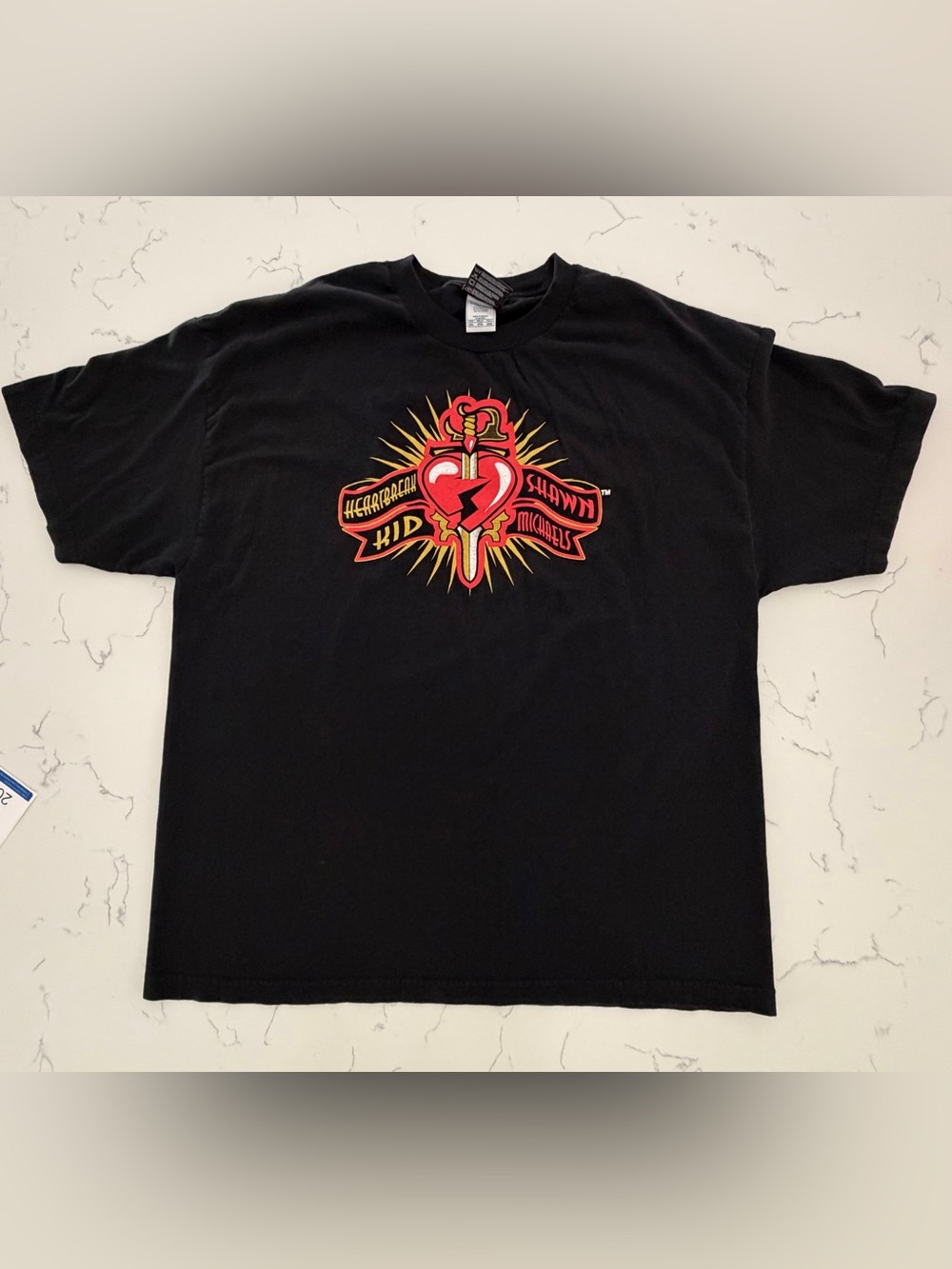 WWE Authentic Shawn Michaels HBK Heartbreak Kid Graphic Tee Black 2XL